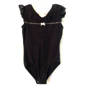 Girls Black Leotard Medium